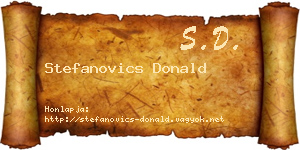 Stefanovics Donald névjegykártya